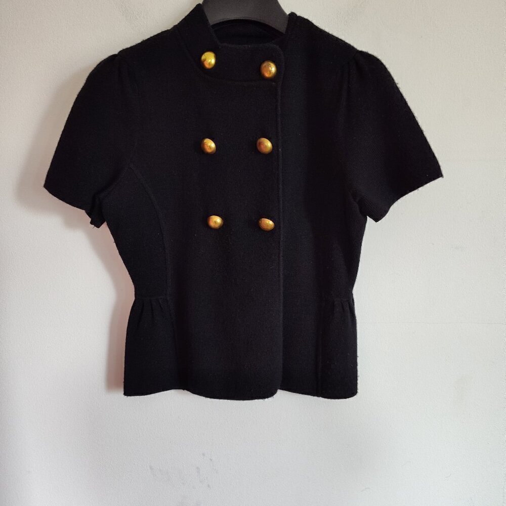 Inc Military Wool Short-Sleeve Sweater